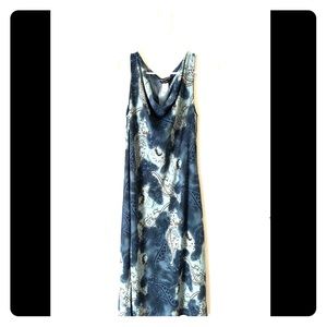 Elegant blue floral design dress